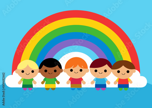 kids colorful rainbow cartoon background