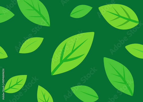 Green Eco Leaves Pattern Background