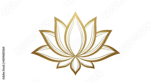 Gold lotus flower with a detailed outline