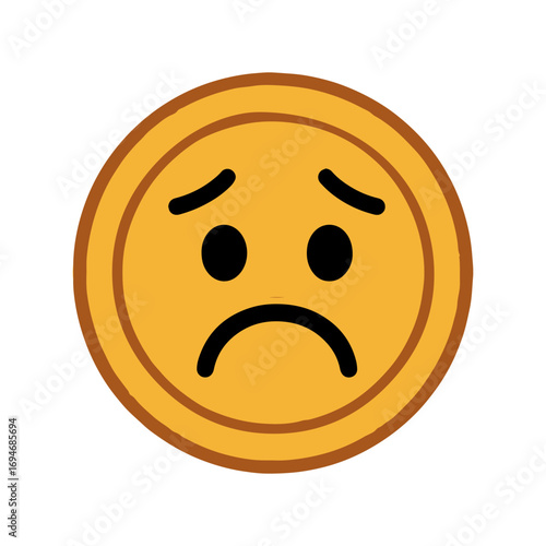character emotion coin sadness vector on white background
Vector icon character with emotion