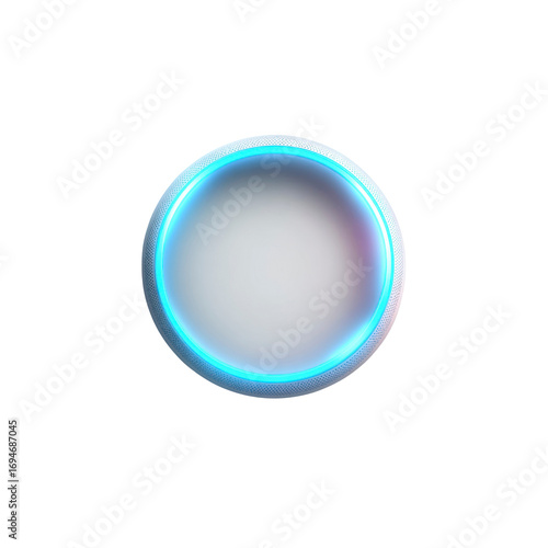 Abstract Glowing Circular Frame with Neon Light Effect - Futuristic Technology Interface Element