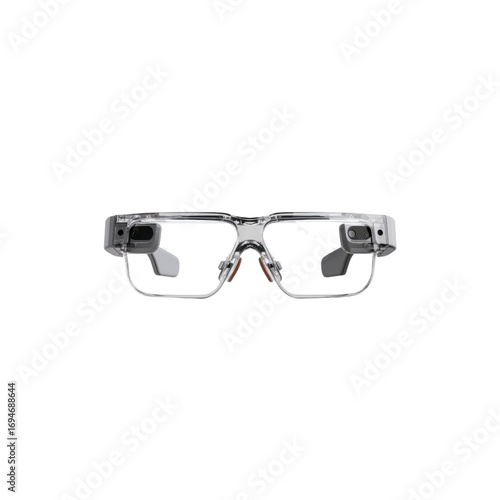 Transparent Smart Glasses with Integrated Technology - Futuristic Eyewear for Augmented Reality