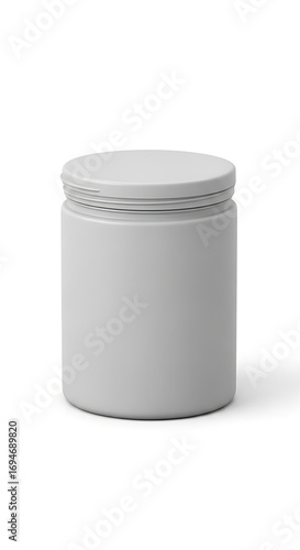 Wallpaper Mural Minimalist gray cosmetic jar with lid on a white background, product packaging mockup Torontodigital.ca
