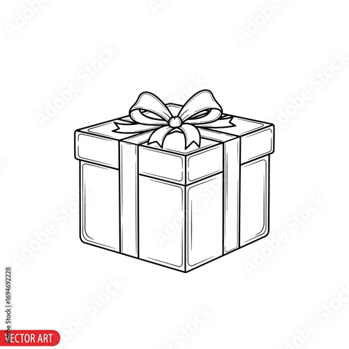 gift box with ribbon veactor