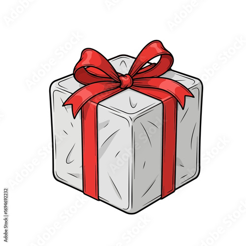 gift box with red ribbon