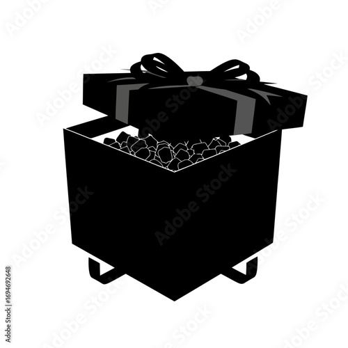 black gift box with ribbon