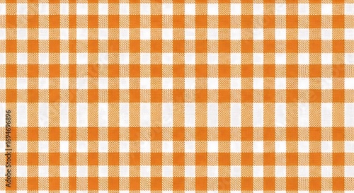 Orange Gingham Pattern Texture.