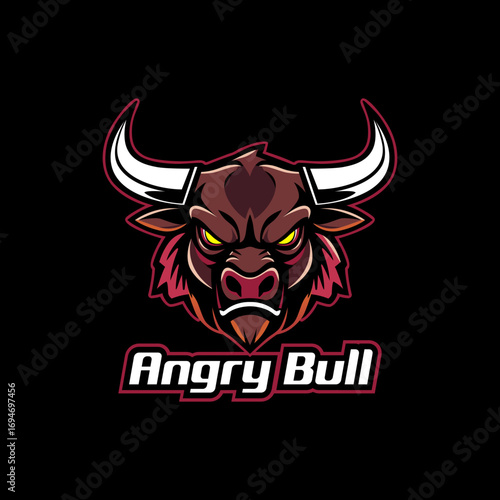 Infernal Angry Bull Mascot Emblem