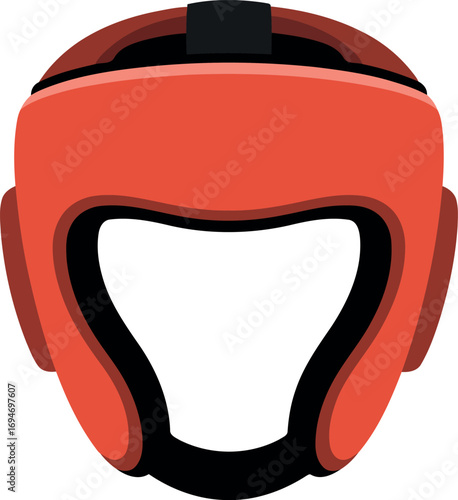Red boxing headgear protective gear combat sports training martial arts equipment isolated studio shot vector