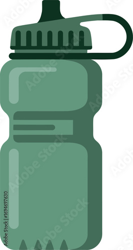 Durable green sport water bottle outdoor hydration healthy lifestyle vector