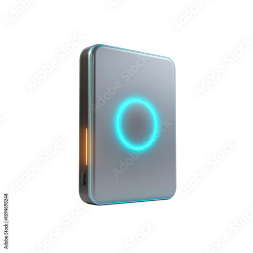 Futuristic Tech Gadget with Illuminated Circular Interface