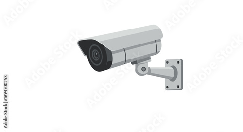 Surveillance technology: modern security camera mounted on wall