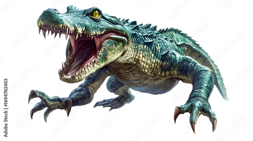 Fototapeta premium Alligator, Isolated on white background