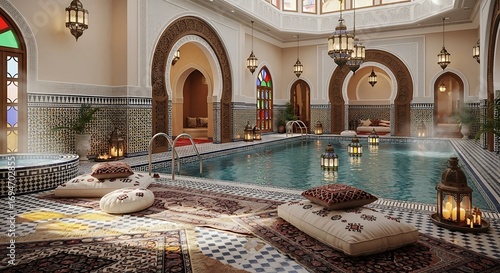 Luxurious Moroccan Indoor Pool.