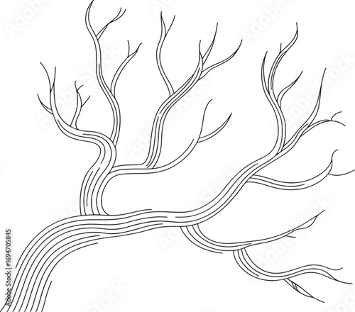 Stylized Bare Tree Illustration A Graphic Depiction of Winter Absence and the Beauty of Simplistic Line Art