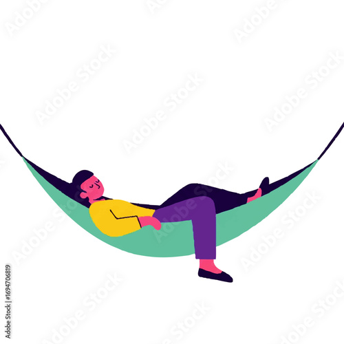 Person relaxing in hammock enjoying peace and tranquility for a moment of calm and bliss