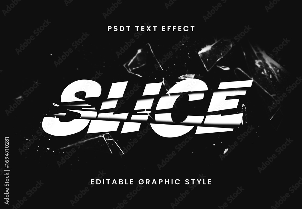 White Broken Text Effect Sharp Slice Font Stock Template | Adobe Stock
