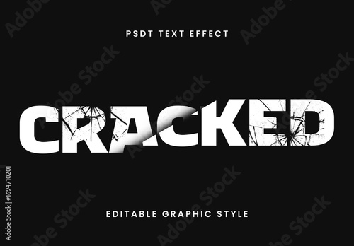 White Broken Text Effect Cracked Glass Font