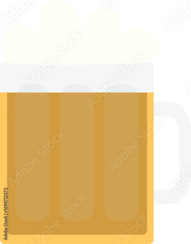 A Mug of Beer with Foam, Illustration Vector