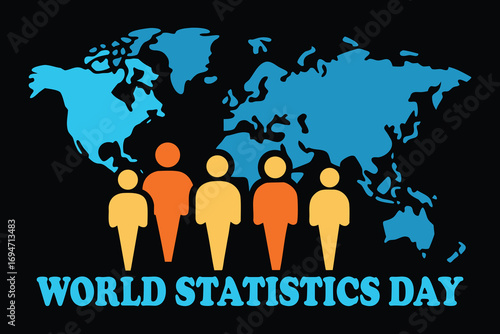 World Statistics Day Population Statistics Concept Vector Illustration
