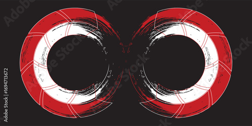 Tire tracks. Abstract wheel braking distance, tread silhouette brush.