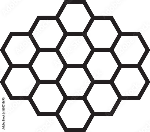 Honeycomb Pattern Illustration A Geometric Design of Interconnected Hexagons Resembling a Beehive Structure Showing Abstract Complexity