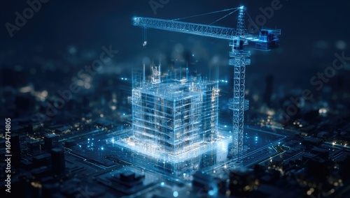 Fototapeta Naklejka Na Ścianę i Meble -  Futuristic city construction