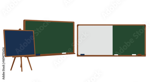 Chalkboard and whiteboard set with easel for classroom and office