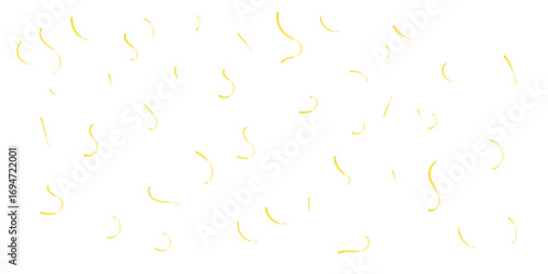 Abstract Scattered yellow confetti Golden Curves  Lines creating a festive and celebratory atmosphere visually appealing White Background.