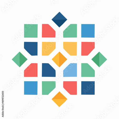 Motif géométrique régulier en style mosaïque