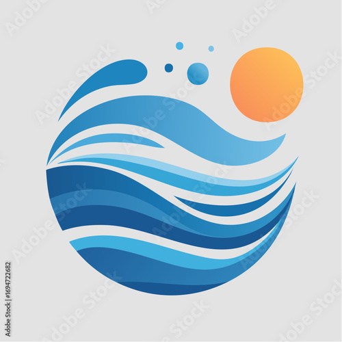 Motif géométrique de vagues simplifiées