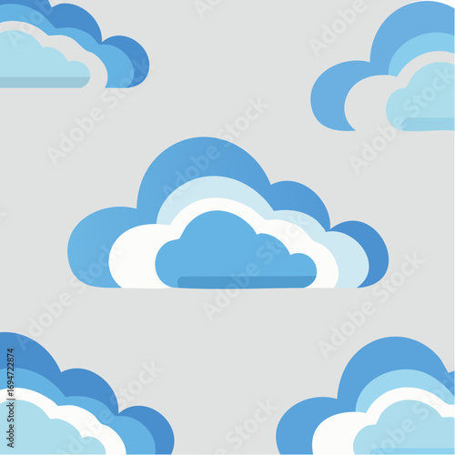Illustration vectorielle minimaliste de nuages stylisés