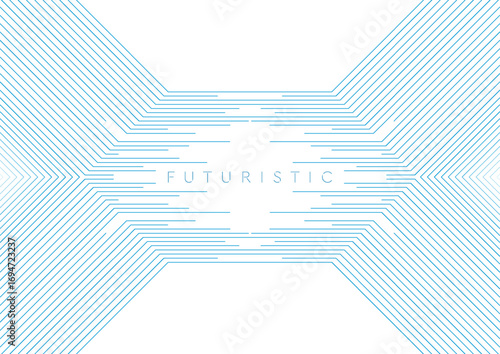 Bright blue minimal lines abstract futuristic technology background. Vector digital art design