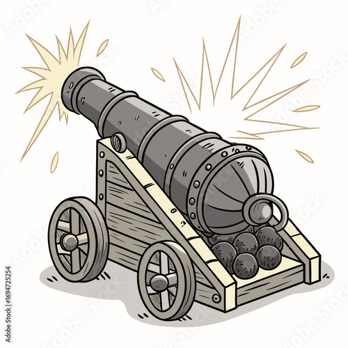 Illustration of a cannon firing