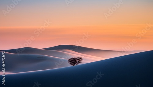 minimalist landscape with soft colors at sunrise