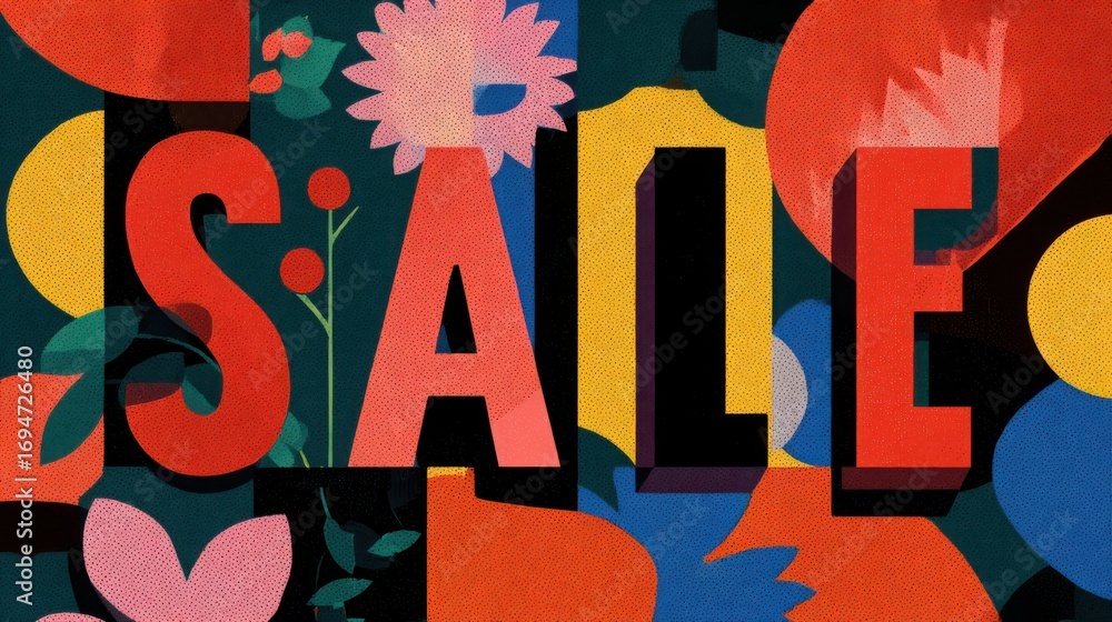 Fototapeta premium Stylish Banner Design for Spring Season Sale Promotion