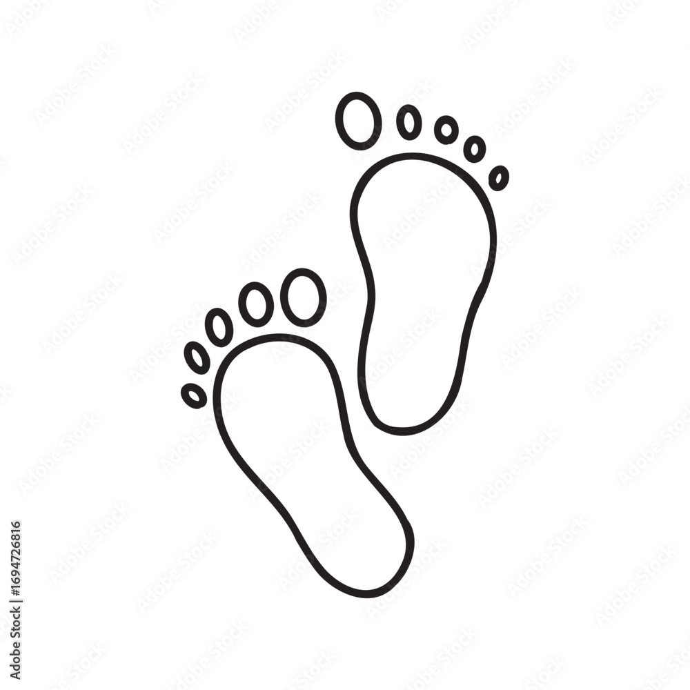 Obraz premium foot print icon, vector illustration
