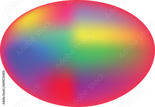 Abstract colorful sphere with blended gradient design on white background