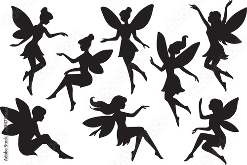 set of silhouettes of ballet dancers