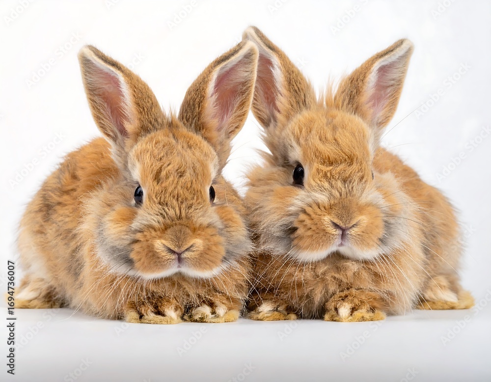 Fototapeta premium Two adorable baby rabbits