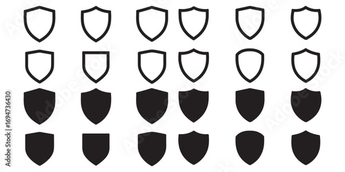 Shield icons set. Protect shield vector