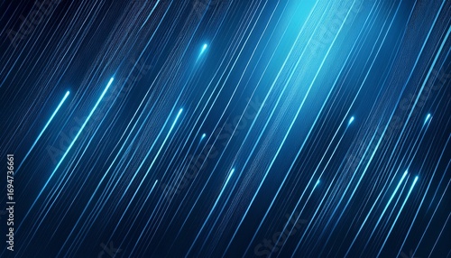 a dark blue gradient background featuring heavy diagonal rain streaks and subtle illuminated highlights