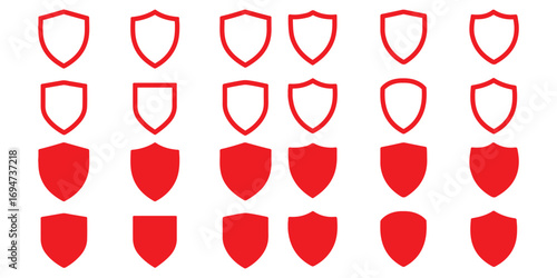 Shield icons set. Protect shield vector