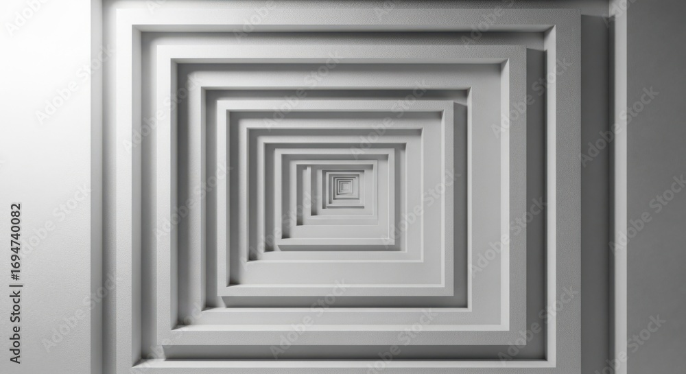 Obraz premium Endless Geometric Square Tunnel Abstract Background