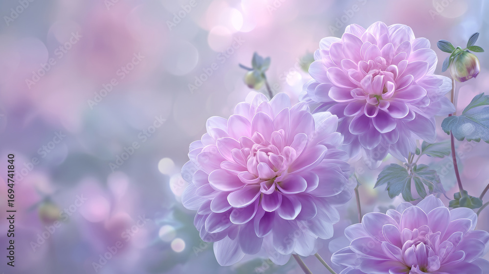 Obraz premium Pink and purple dahlia clusters