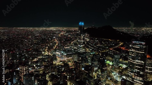 Santiago at Night with Glowing Skyline