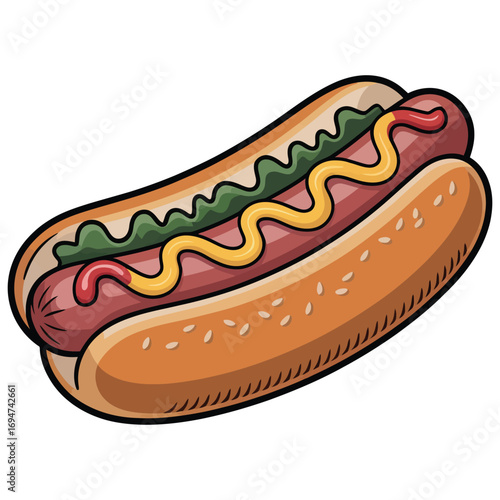 hot dog with mustard