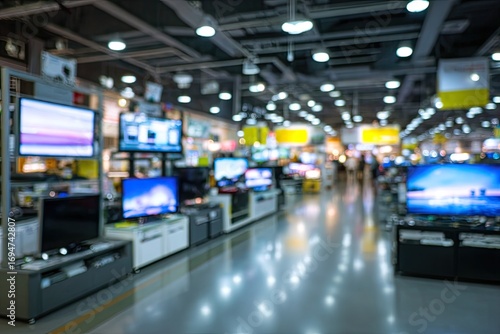 Blurred interior of an electronics store (3)