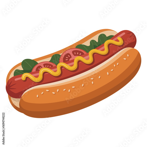 hot dog with mustard