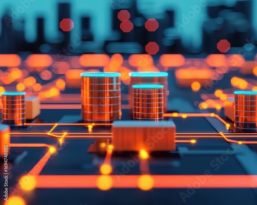 Industrial logistics hub with integrated data analytics systems, Industrial Real Estate  Distribution Center, intelligent operations